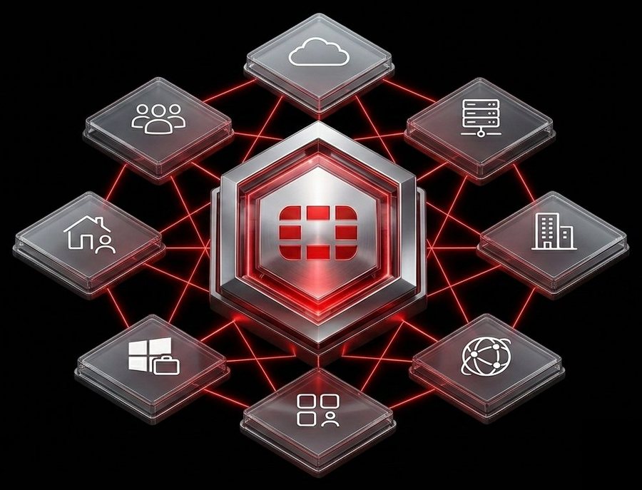 Fortinet Security Fabric — FortiGate core protecting users, cloud, branches and infrastructure