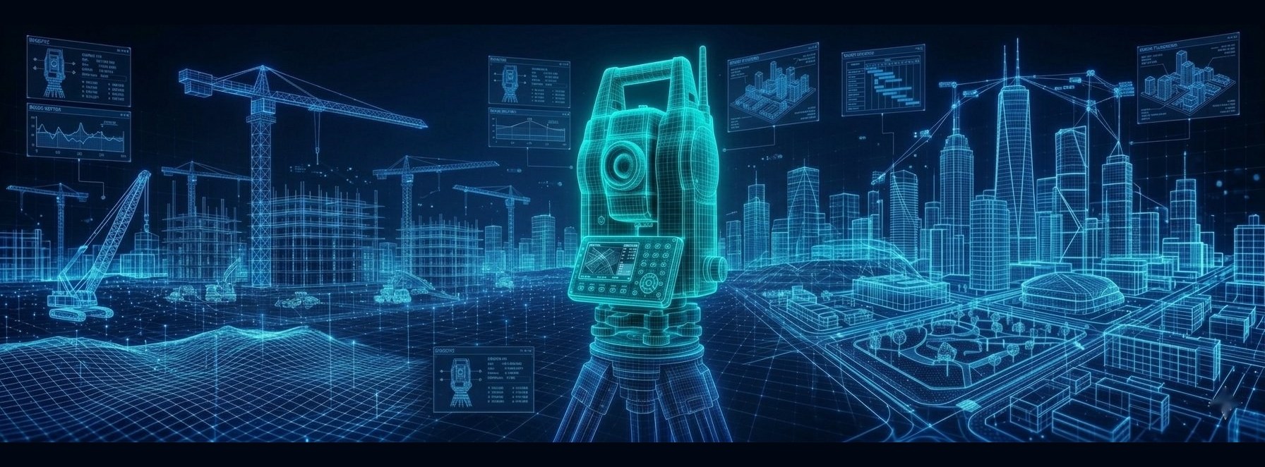 Total station and construction site — Leica Geosystems equipment Moldova