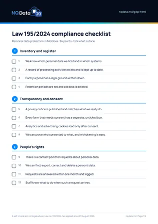 Compliance checklist for Law 195/2024