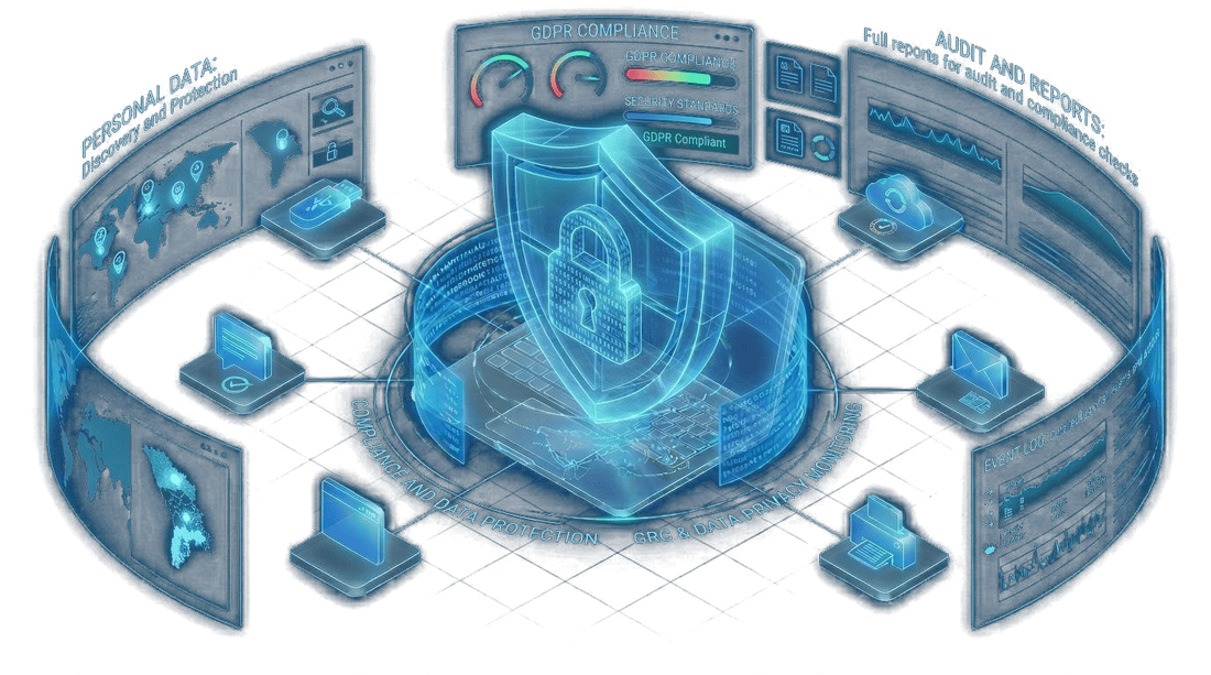 Compliance and data protection — GDPR, audit, personal data, event log